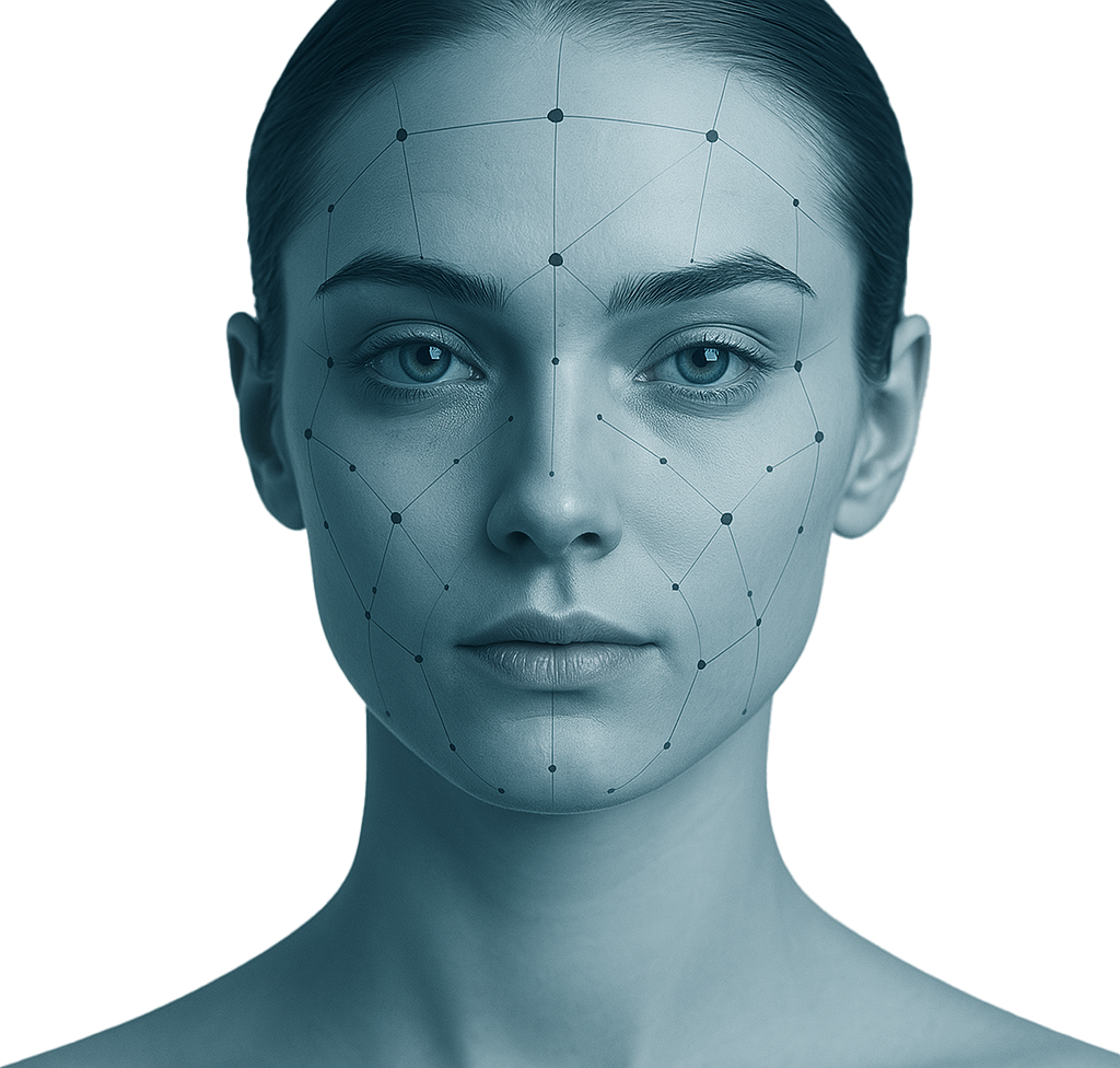 AI face with neural mapping